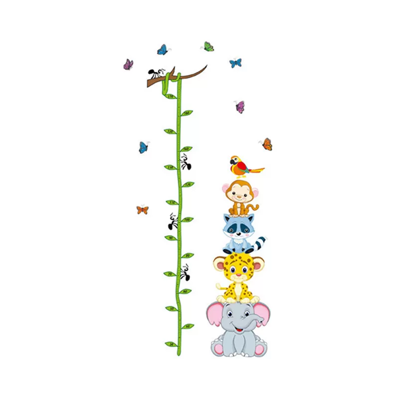 Growth Chart Baby Animal Tower - Wall Sticker - Wall Decoration - 150x155 cm