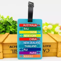 Suitcase Label - Travel Label - Luggage Tag - Worldwide - Blue