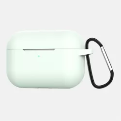 Silicone Case Cover with Musketon Hook - Suitable For Airpods Pro - Mint Green