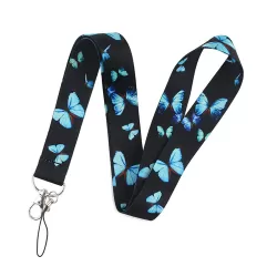 Keychain cord butterflies blue