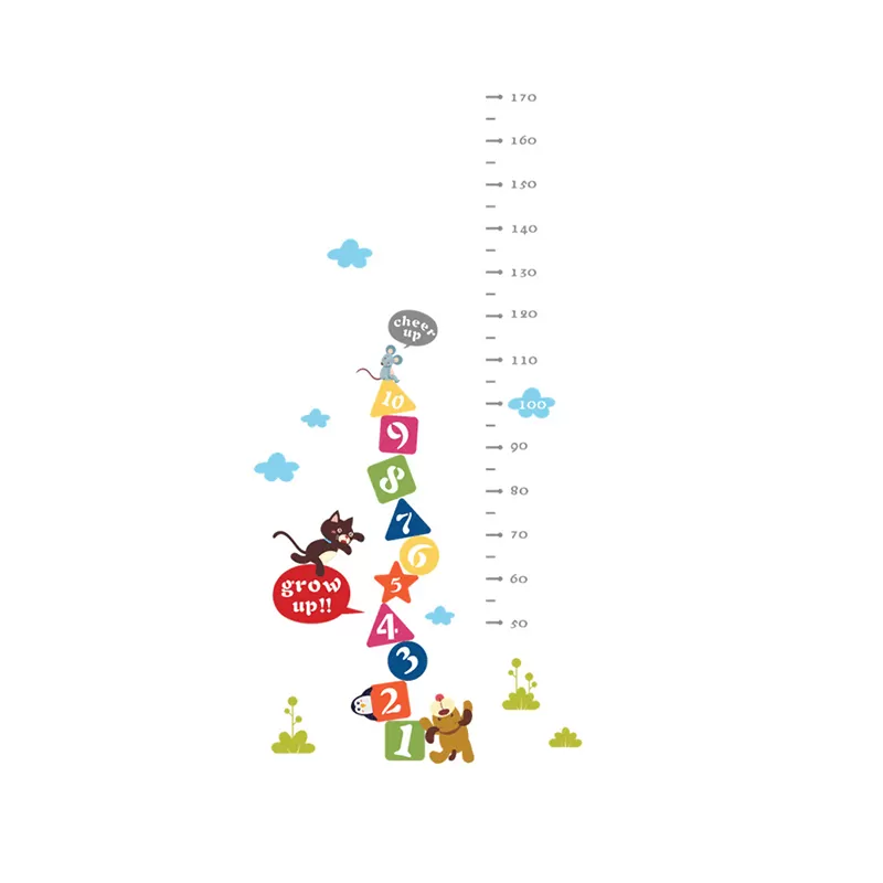 Growth Chart Baby Pets - Wall Sticker - Wall Decoration - 75x153 cm