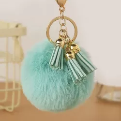 Keychain pompom ball mint...