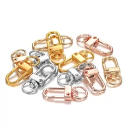Mini Carabiners - Keychains - Silver, Gold and Pink - 12 Pieces
