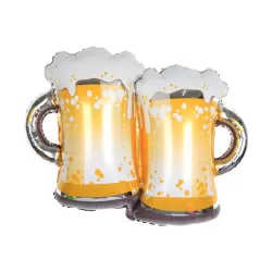 DW4Trading® Foil Balloon Beer Glasses - Parties - 52x90 cm - Yellow
