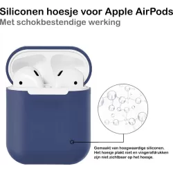 Siliconen Case Speciaal Voor Apple Airpods 1 en 2 - Cover - Hoesje - Donkerblauw