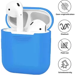 Siliconen Case Speciaal Voor Apple Airpods 1 en 2 - Cover - Hoesje - Blauw
