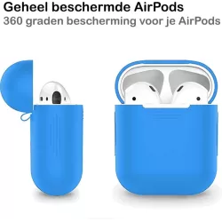 Siliconen Case Speciaal Voor Apple Airpods 1 en 2 - Cover - Hoesje - Blauw