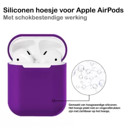 Siliconen Case Speciaal Voor Apple Airpods 1 en 2 - Cover - Hoesje - Paars