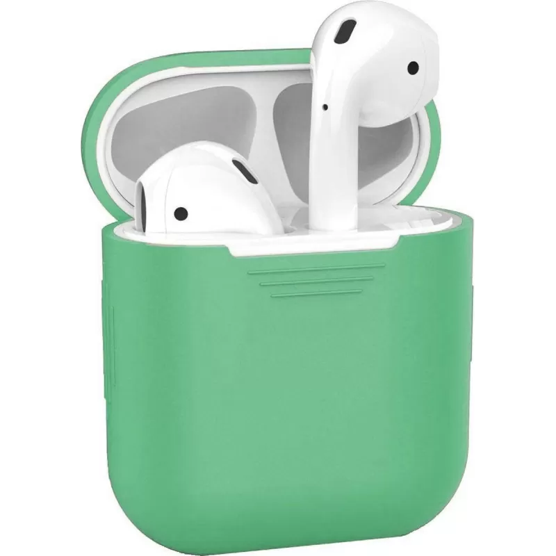 Siliconen Case Speciaal Voor Apple Airpods 1 en 2 - Cover - Hoesje - Licht Groen