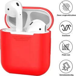 Siliconen Case Speciaal Voor Apple Airpods 1 en 2 - Cover - Hoesje - Rood
