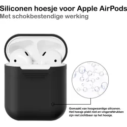 Siliconen Case Speciaal Voor Apple Airpods 1 en 2 - Cover - Hoesje - Zwart