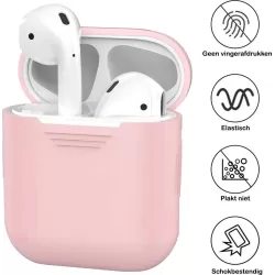 Siliconen Case Speciaal Voor Apple Airpods 1 en 2 - Cover - Hoesje - Licht Roze