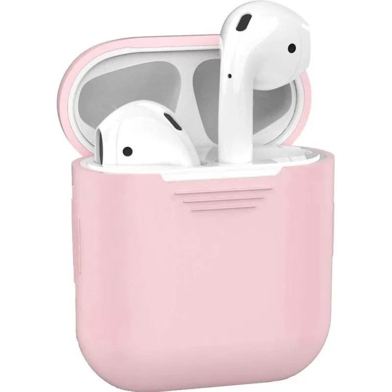 Siliconen Case Speciaal Voor Apple Airpods 1 en 2 - Cover - Hoesje - Licht Roze