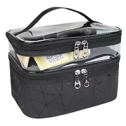 Beauty Case with 2 Compartments - Organizer - Travel Toiletry Bag - Black