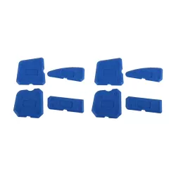 Silicone Strippers Set of 4 Profiles - Scraper - Sealant Rubbers - Painting - Blue - 2 sets