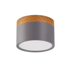 Colored Surface Mounted Led Lighting - Gray/Wood - Round 75 mm - 230vac