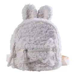Rabbit Backpack White - Teddy - Child - Toddler - 27x23x10 cm