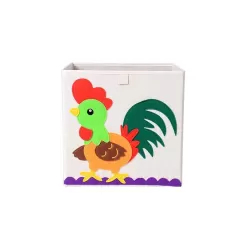 Storage Basket Rooster - 33x33x33 cm - Felt Basket - Foldable - Fits In Ikea Expedit and Kallax