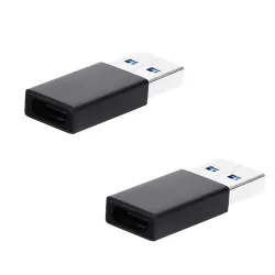 USB C 3.1 Female naar USB A 3.0 Male Adapter - Verloop - Zwart - 2 Stuks