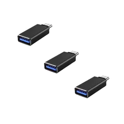 USB C 3.1 Adapter naar USB A Converter - OTG - Verloop - Zwart - 3 Stuks