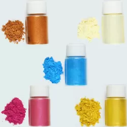 Epoxy Pigment Powder 5 Colors of 10 gr Per Jar - Mica Dye - Suitable For Candles, Soap, Cast Resin, Jewelry - Set no. 14