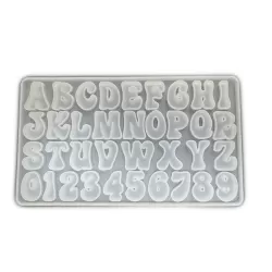 Silicone Epoxy Mold Alphabet Letters 2,5x0,6 cm - Can be used multiple times