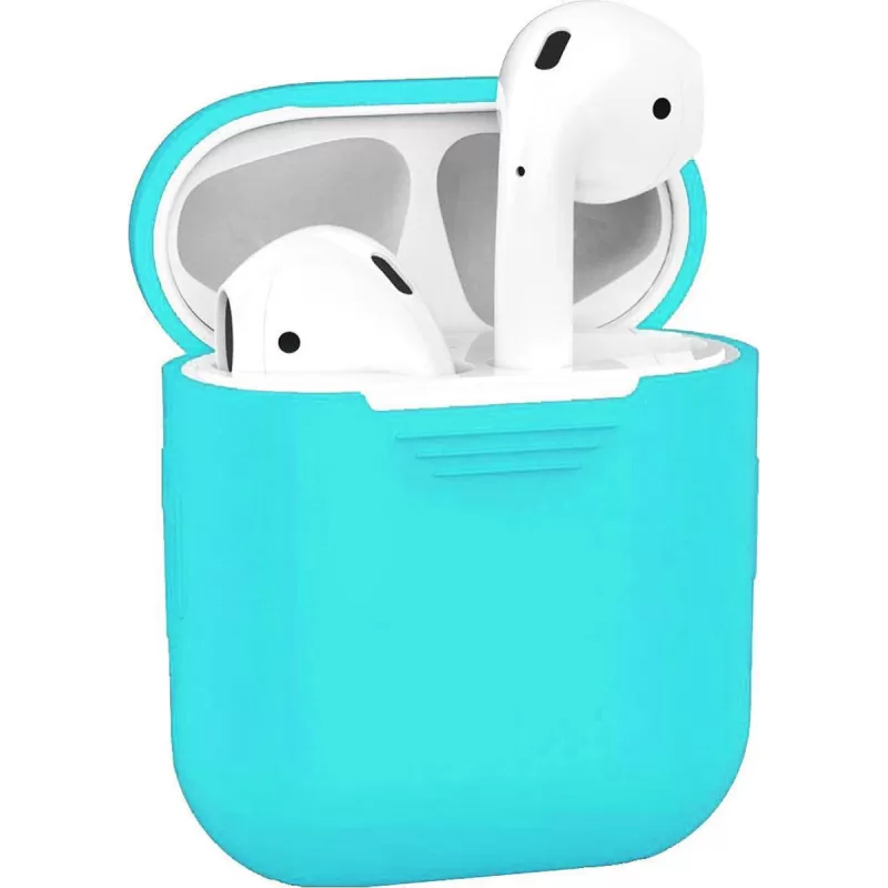 Siliconen Case Geschikt Voor Apple Airpods 1 en 2 - Cover - Hoesje - Licht Blauw