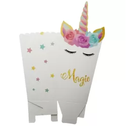 Popcorn Trays Magic Unicorn - Cardboard - 10x20cm - 6 Pieces