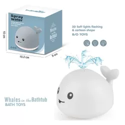 Whale Bath Toy White - with Led Lighting - Rechargeable - Suitable From 3 Months
