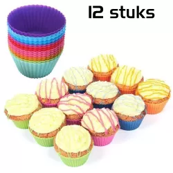 Silicone Cup Cake Molds Round - Set of 12 Pieces - Ø7 cm