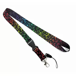 Lanyard Colorful Musical Notes - Keychain - Length 55 cm