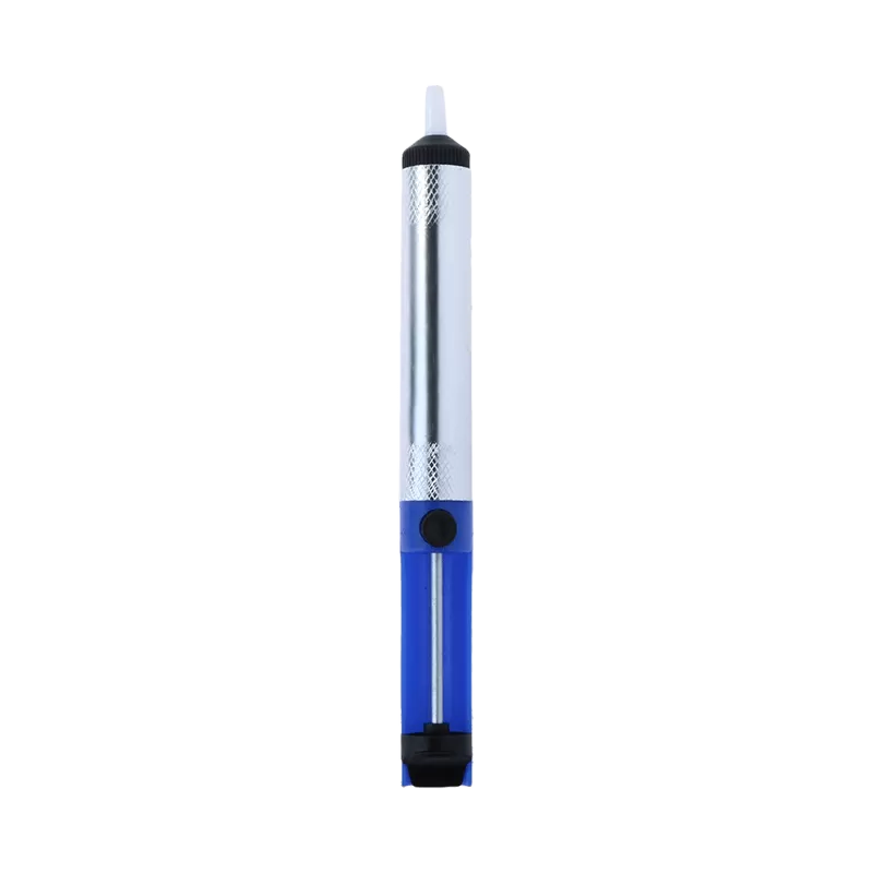 Soldeertin Zuiger met Teflon Tip - Desoldeerpomp - 20 cm - Blauw / Zilver