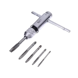 Tap Stool with Ratchet Including 5 Taps M3-M8 - Metric