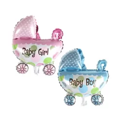 Balloon Pram Boy - Baby Shower - Party Decoration - Decoration - 20x30cm - Blue