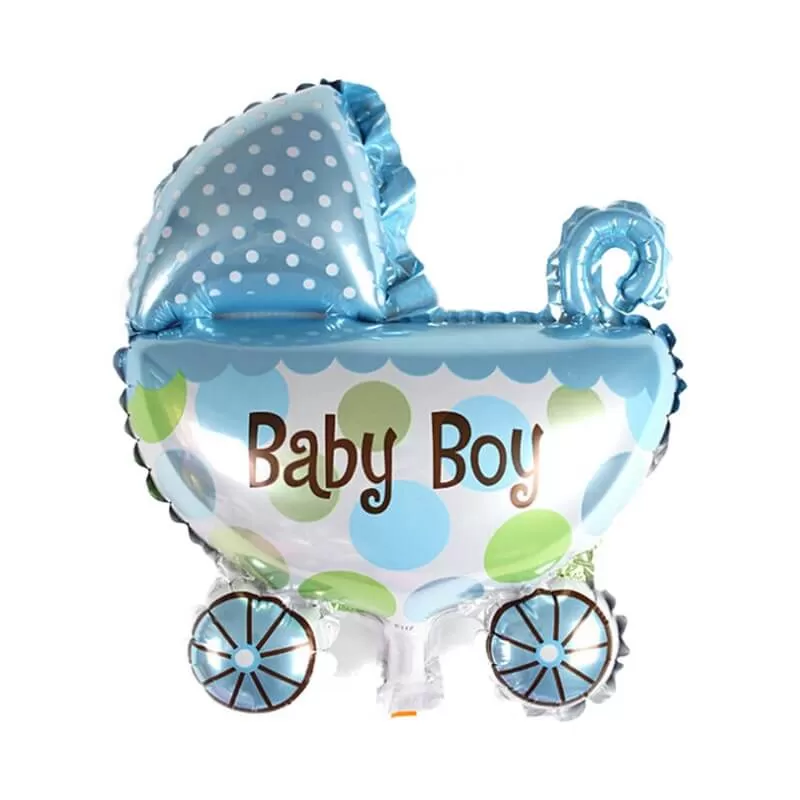 Balloon Pram Boy - Baby Shower - Party Decoration - Decoration - 20x30cm - Blue