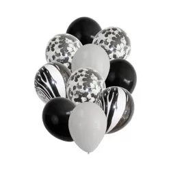Ballonnen Mix Zwart/wit - Set van 10 stuks
