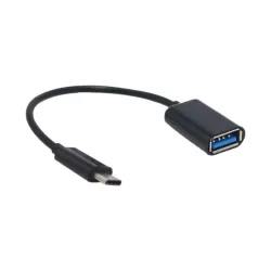 Kabel USB 3.1 C Male naar USB 3.0 A Female - 20 cm - Zwart