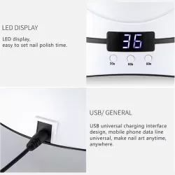 UV Led Lamp - Nageldroger - 24 Watt - met Adapter - Wit