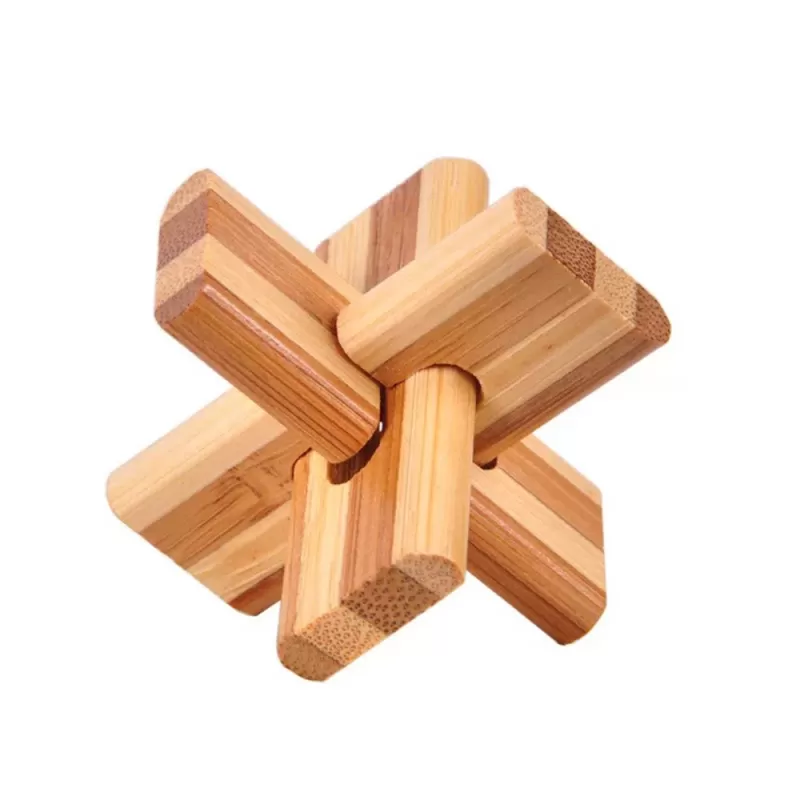 3D Bamboo Breinpuzzel - Kruis - 5x5 cm