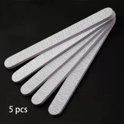 Professional Nail Files Straight Straight - 100/180 Grit - Zebra - 5 Pieces