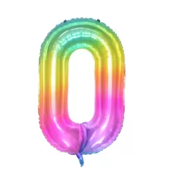 Number balloon 0 rainbow 100cm