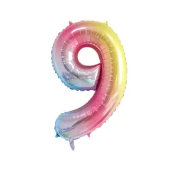 Number balloon 9 rainbow 40cm
