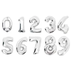 Zilver Cijfer Ballon 7 - Feestversiering - Decoratie - Helium Ballon - 40 cm