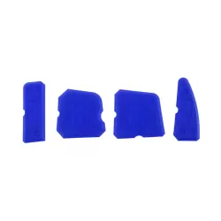 Siliconen Afstrijkrubbers Set van 4 Profielen - Schraper - Kit Rubbers - Schilderen - Blauw