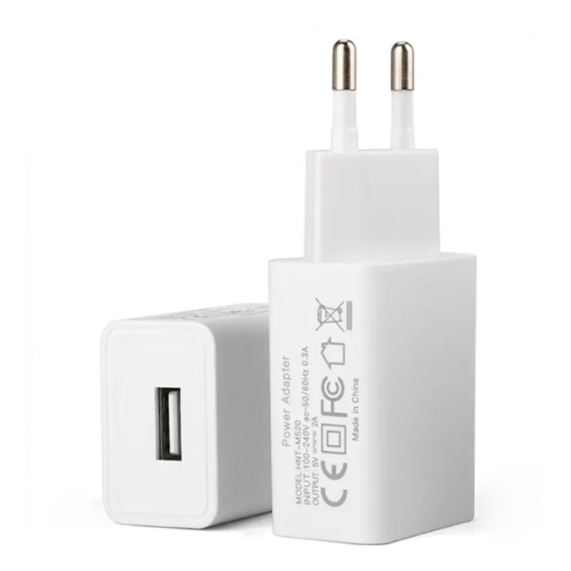 Usb Power Adapter -  2a 100-240vac - Voor Iphone, Airpods, Samsung - Wit