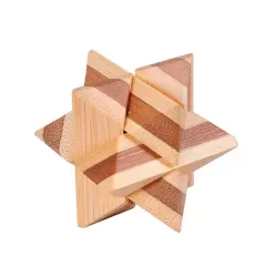 3D Bamboo Brain Puzzle - Star - 5x5 cm