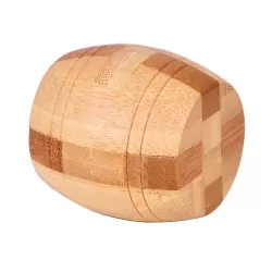3D Bamboo Brain Puzzle - Barrel - 5x5 cm