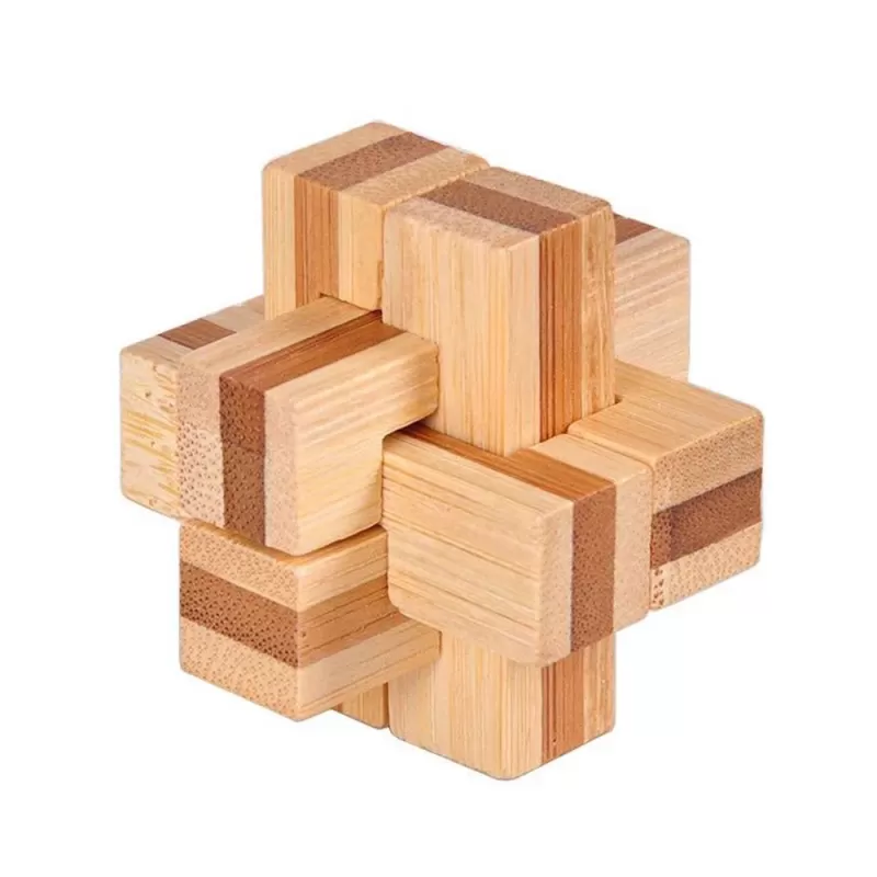 3D Bamboo Breinpuzzel - Knoop 2 - 5x5 cm