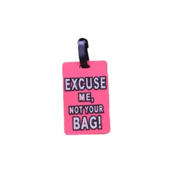 Suitcase label "Excuse me,...