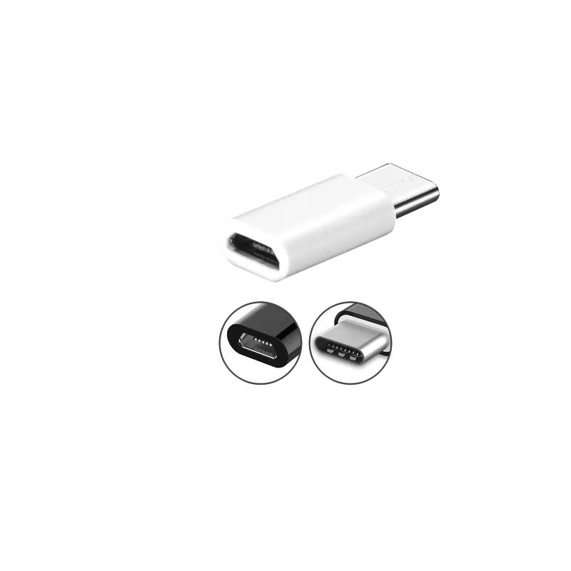 Adapter USB 3.1 C Male naar Micro B USB Female - Verloop - Zwart